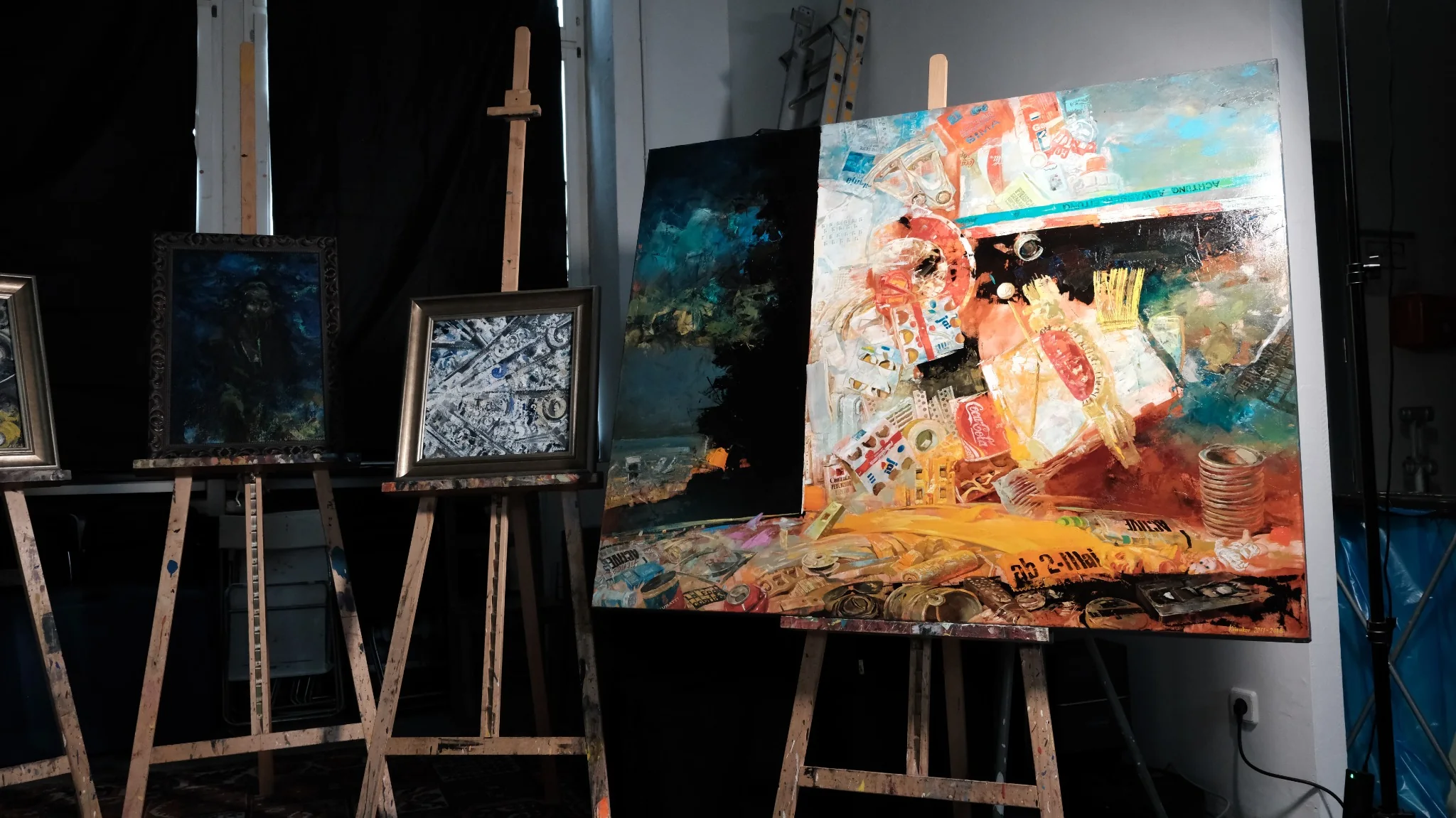 Paintings displayed during a Genesis event